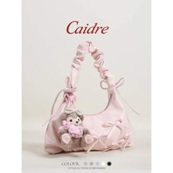 Caidre Bowknot Cloud Bag Portable Cross-body Small Bag Shoulder Armpit Bag